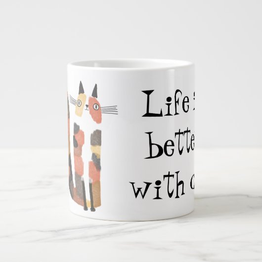 Leven is beter met een kat grote koffiekop (Voorkant)