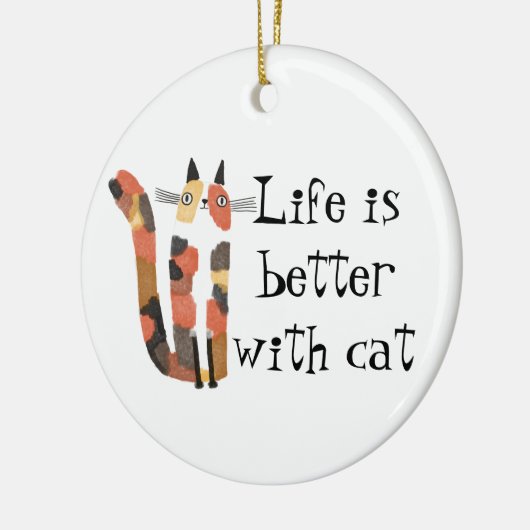 Leven is beter met een kat keramisch ornament (Links)