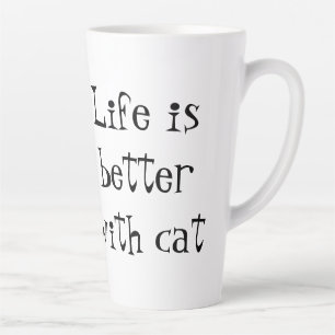Leven is beter met een kat latte mok