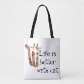 Leven is beter met een kat tote bag (Voorkant)