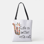 Leven is beter met een kat tote bag (Achterkant)