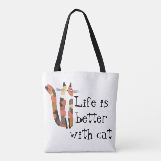 Leven is beter met een kat tote bag (Achterkant)