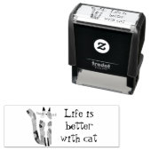 Leven is beter met een kat zelfinktende stempel (In situ)