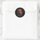 Leven is beter met een Odle Sunset Beach Retro Hon Ronde Sticker (Tas)