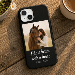Leven Is Beter Met Een Paard Monogram Foto iPhone 15 Case
