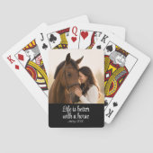 Leven Is Beter Met Een Paard Script Monogram Pokerkaarten (Achterkant)