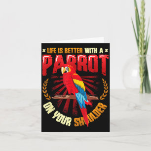 Leven is beter met een papegaai op schouder papega kaart