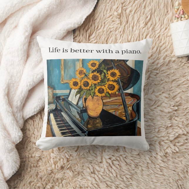 Leven is beter met een piano - mooie kunst! kussen (Deken)