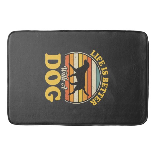 Leven Is Beter Met Een Retro Hond Badmat (Voorkant)
