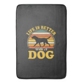 Leven Is Beter Met Een Retro Hond Badmat (Voorkant Verticaal)