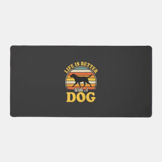 Leven Is Beter Met Een Retro Hond Bureaumat (Voorkant)
