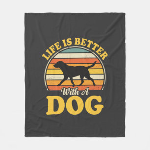 Leven Is Beter Met Een Retro Hond Fleece Deken