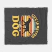 Leven Is Beter Met Een Retro Hond Fleece Deken (Voorkant (Horizontaal))