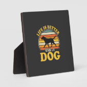 Leven Is Beter Met Een Retro Hond Fotoplaat (Voorkant)