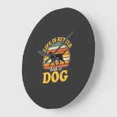 Leven Is Beter Met Een Retro Hond Grote Klok (Hoek)
