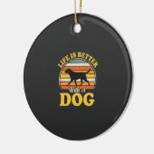 Leven Is Beter Met Een Retro Hond Keramisch Ornament (Links)