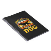 Leven Is Beter Met Een Retro Hond Notitieboek (Rechterzijde)