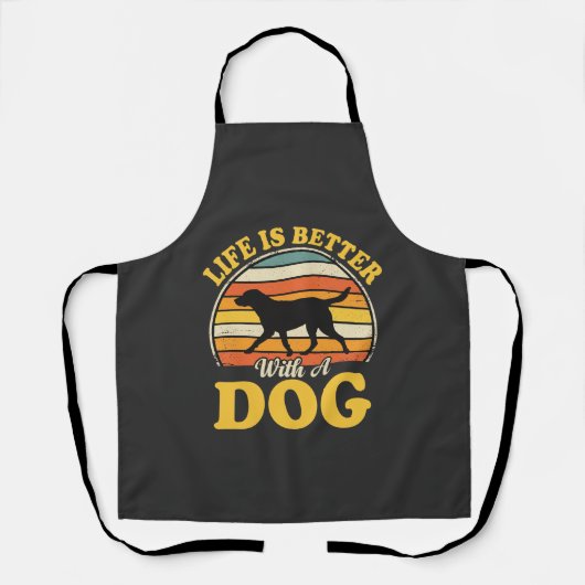 Leven Is Beter Met Een Retro Hond Schort (Voorkant)