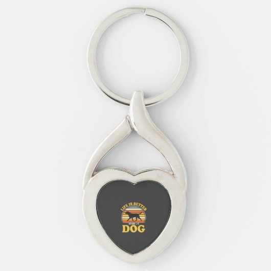 Leven Is Beter Met Een Retro Hond Sleutelhanger (Voorkant)