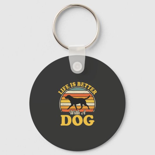 Leven Is Beter Met Een Retro Hond Sleutelhanger (Voorkant)