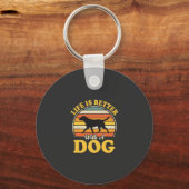 Leven Is Beter Met Een Retro Hond Sleutelhanger (Voorkant)