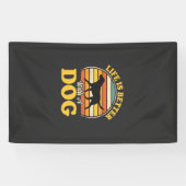 Leven Is Beter Met Een Retro Hond Spandoek (Horizontaal)