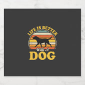 Leven Is Beter Met Een Retro Hond Sparkling Wijnetiket (Enkel label)
