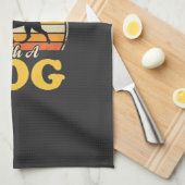 Leven Is Beter Met Een Retro Hond Theedoek (Quarter Fold)