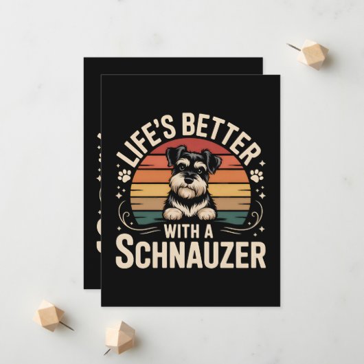Leven is beter met een Schnauzer Aankondiging (Voorkant / Achterkant in situ)