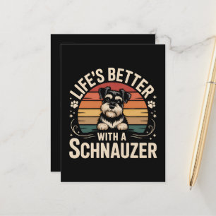 Leven is beter met een Schnauzer Aankondigingskaart