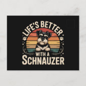 Leven is beter met een Schnauzer Aankondigingskaart (Achterkant)