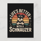 Leven is beter met een Schnauzer Aankondigingskaart (Voorkant)