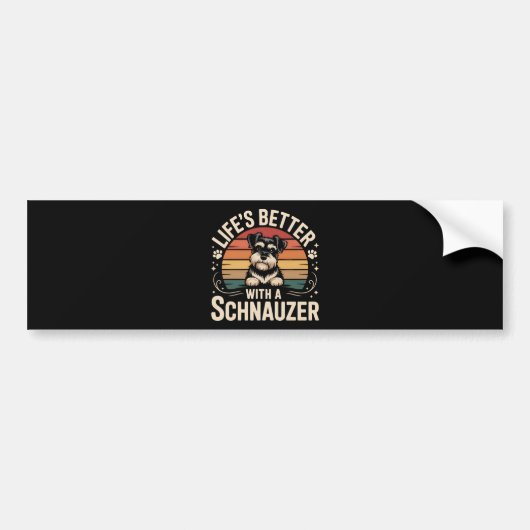 Leven is beter met een Schnauzer Bumpersticker (Voorkant)