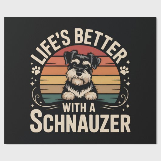 Leven is beter met een Schnauzer Cadeaupapier (Vlak)