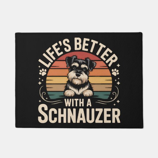 Leven is beter met een Schnauzer Deurmat (Voorkant)