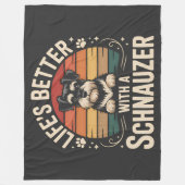 Leven is beter met een Schnauzer Fleece Deken (Voorkant)