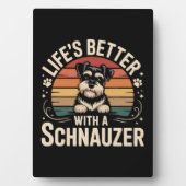 Leven is beter met een Schnauzer Fotoplaat (voorkant)