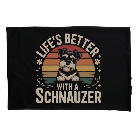 Leven is beter met een Schnauzer Kussensloop (Voorkant)