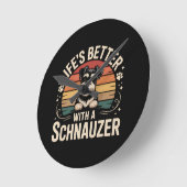 Leven is beter met een Schnauzer Ronde Klok (Hoek)