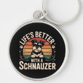 Leven is beter met een Schnauzer Sleutelhanger (Voorkant)