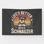 Leven is beter met een Schnauzer Spandoek (Horizontaal)