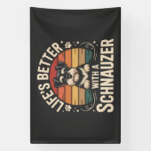 Leven is beter met een Schnauzer Spandoek (Verticaal)