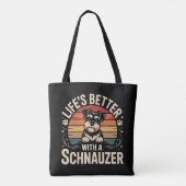 Leven is beter met een schnauzer tote bag (Achterkant)