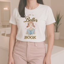 Leven is beter met een T-shirt met boek