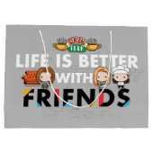 Leven is beter met FRIENDS™ Chibi-kunst Groot Cadeauzakje (Achterkant)