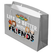 Leven is beter met FRIENDS™ Chibi-kunst Groot Cadeauzakje (Achterkant Gekanteld)