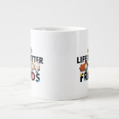 Leven is beter met FRIENDS™ Chibi-kunst Grote Koffiekop (Voorkant)