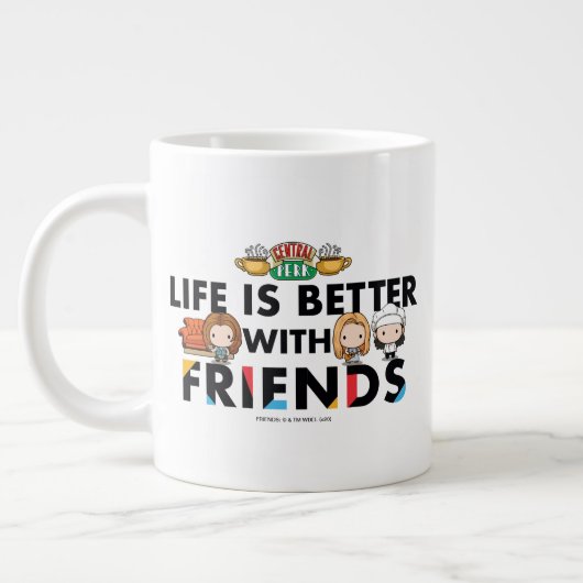 Leven is beter met FRIENDS™ Chibi-kunst Grote Koffiekop (Links)