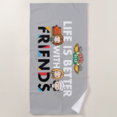Leven is beter met FRIENDS™ Chibi-kunst Strandlaken (Voorkant)