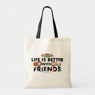 Leven is beter met FRIENDS™ Chibi-kunst Tote Bag